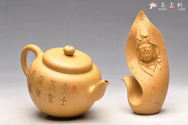 紫砂壶图片：线条流畅 灵动大品 福缘 布袋佛 - 美壶网