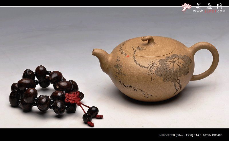 紫砂壶图片：充满活力 田园情趣 游鱼之乐 瓜趣2 - 美壶网