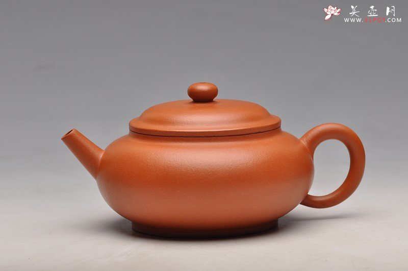 紫砂壶图片：敦厚朴实 优质朱泥  杀铁利器 全手直流宫灯 - 美壶网