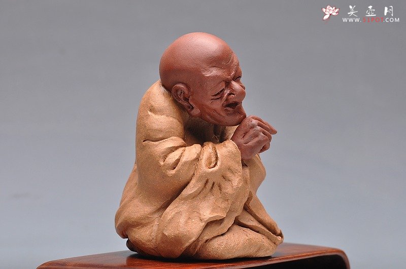 紫砂壶图片：精品学院派 问禅 手工雕塑 优质紫砂料子 仅1件 - 美壶网