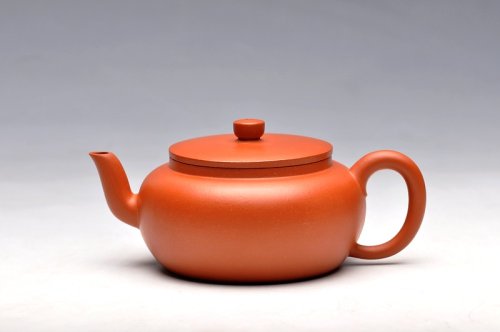 盛益明紫砂壶 风姿卓越 全手实用茶器之平盖莲子 原矿朱泥