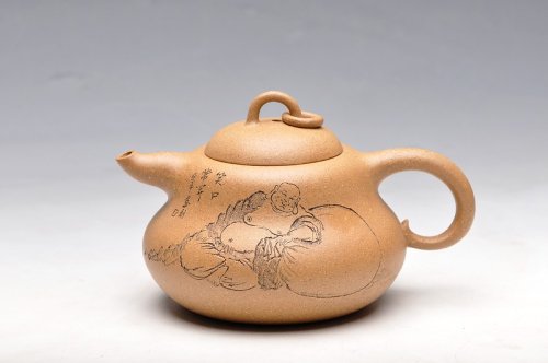 王余平紫砂壶 优质段泥 漂亮优雅 矮葫芦 笑口常开 原矿段泥