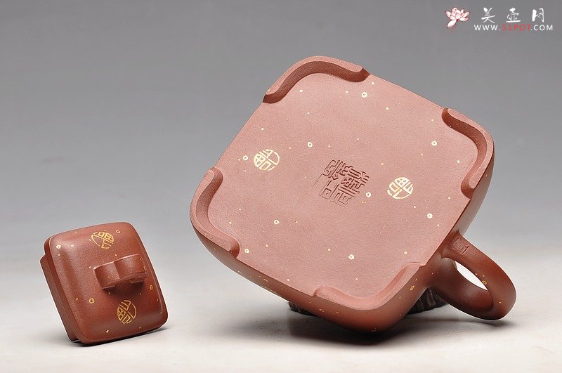 紫砂壶图片：相得益彰 实力之作 描金 满福 全手孤菱 送礼自藏 - 美壶网