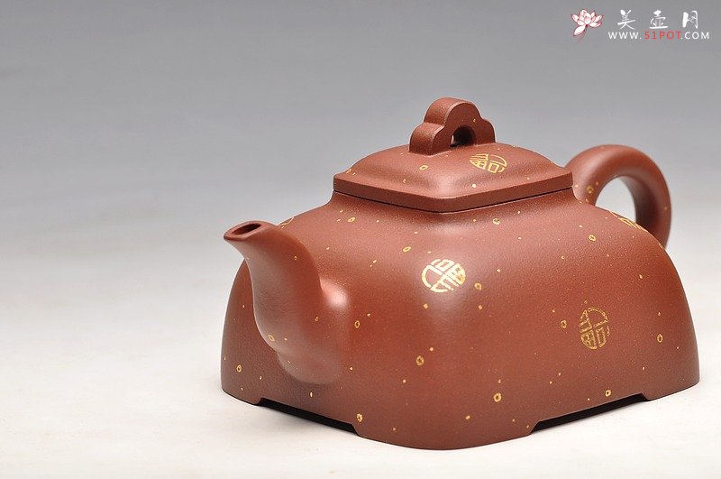 紫砂壶图片：相得益彰 实力之作 描金 满福 全手孤菱 送礼自藏 - 美壶网