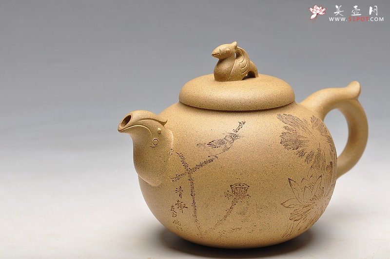 紫砂壶图片：水归器内各观方圆  大品  如意凤鸣 送礼佳品 - 美壶网