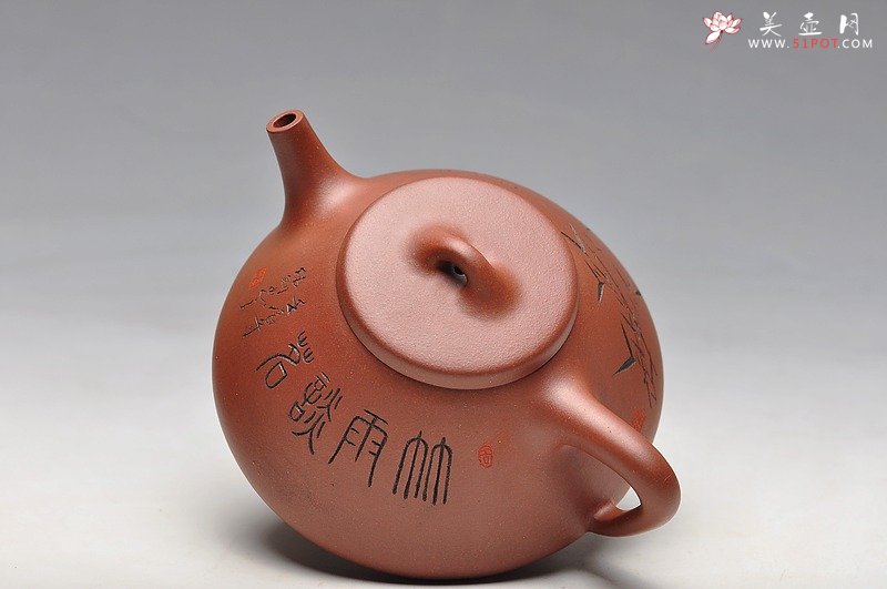 紫砂壶图片：钱伟刚装饰 全手刻竹子冶石瓢 实用佳品 竹雨谈茗 - 美壶网