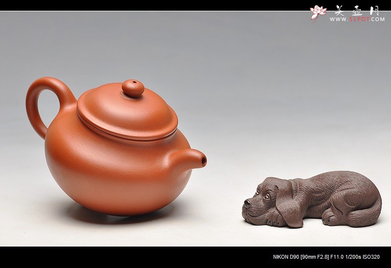 紫砂壶图片：珠圆玉润 体态丰盈 全手朱泥莲子 - 美壶网