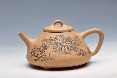 王余平紫砂壶  精神刚挺 全手子冶石瓢 无限诗情烟雨中 原矿段泥