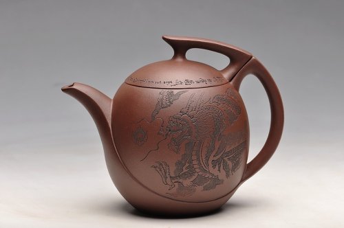 李彦雄紫砂壶 造型新颖 李彦雄老师精心装饰 龙吟九霄 原矿紫泥