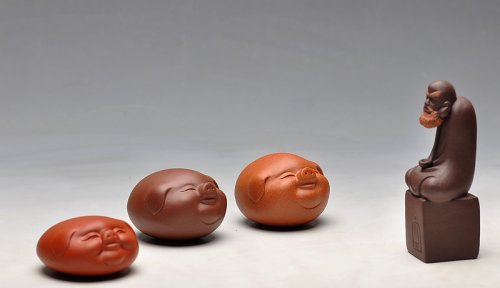 美壶定制紫砂壶 扁福猪集锦~~ 漂亮可爱 憨 