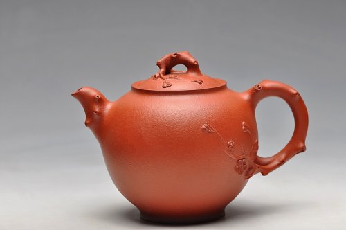 单志萍紫砂壶 饱满可爱 亭亭玉立 精品梅花 红梅圆珠 原矿朱泥