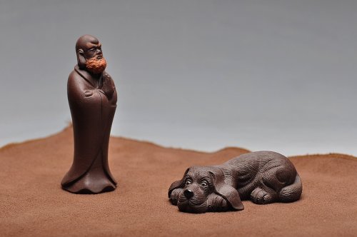 美壶定制紫砂壶 精制版的拉毛小狗 神态细腻 精品茶宠 原矿紫泥