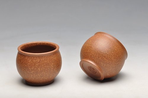 美壶定制紫砂壶 几个好料杯子新品 老段泥，粗砂紫泥 