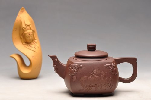 王余平紫砂壶 造型新颖 延年益寿   五福临门  送礼佳品 原矿紫泥