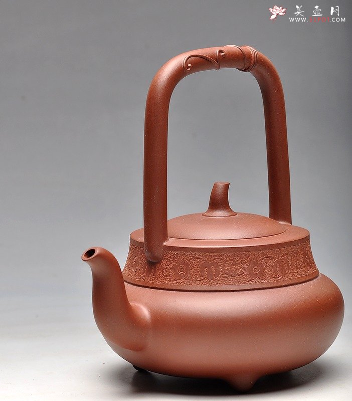 紫砂壶图片：壬辰年扛鼎力作 北瓜提梁  - 美壶网