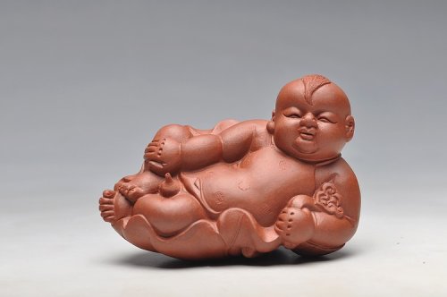 范泉明紫砂壶 如意财童 原矿清水泥