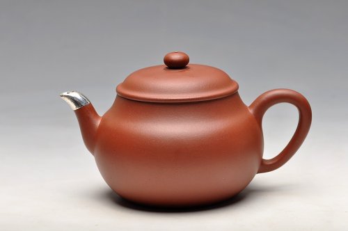 尹君峰紫砂壶 包银全手鸣远梨式 风姿绰约 优质地槽青 原矿底槽清