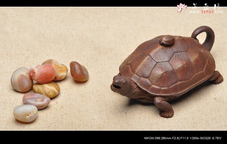 紫砂壶图片：全手工仿生雕塑 孙金立 寿龟  - 美壶网