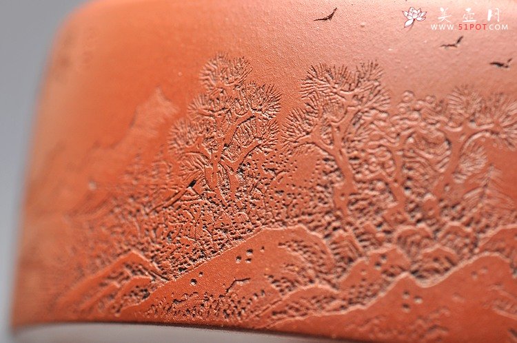 紫砂壶图片：李彦雄装饰通景山水  全手汉韵 - 美壶网