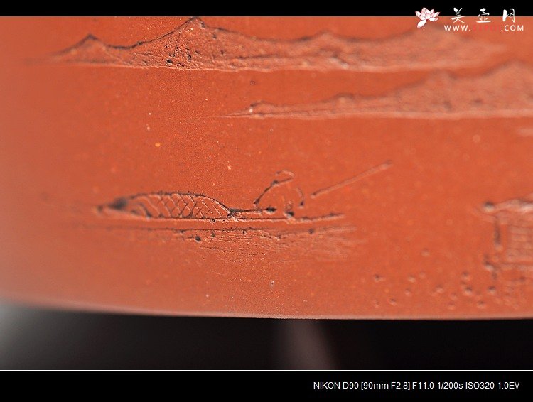 紫砂壶图片：李彦雄装饰通景山水  全手汉韵 - 美壶网