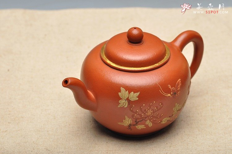 紫砂壶图片：老朱泥难得大品 全手摹古 圆润大方 全手宫灯 孤品 - 美壶网