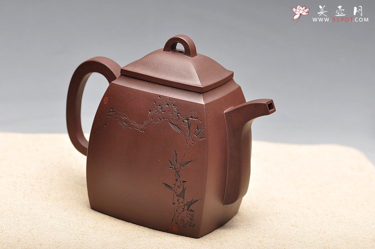 紫砂壶图片：鲍志强高徒历上清装饰 铮铮铁骨 俊雅精品 汉方 - 美壶网