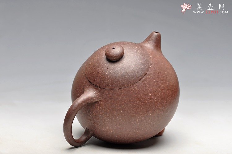 紫砂壶图片：古朴神韵 清雅圆融 全手老味文旦 紫泥调砂 - 美壶网