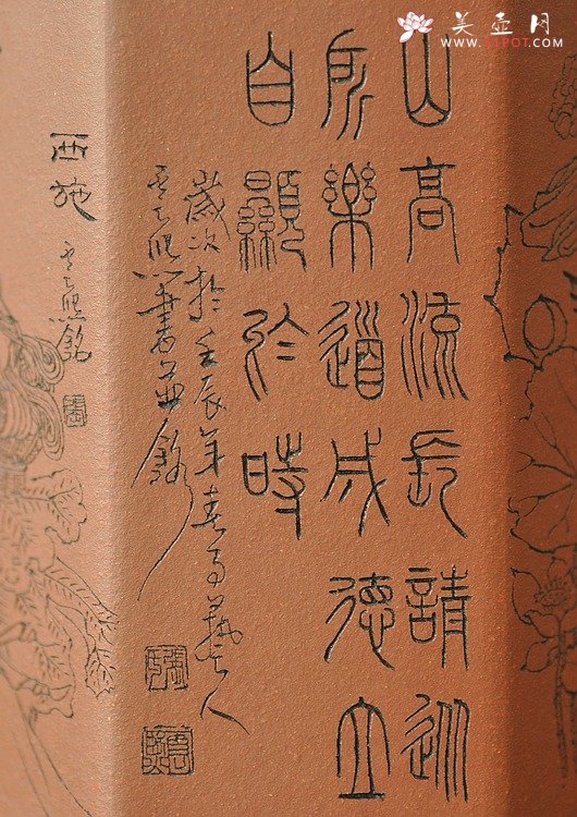 紫砂壶图片：张云熙之精品八方笔筒 四大美女 已收藏，只供欣赏 - 美壶网