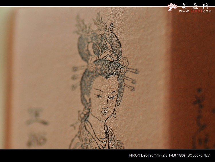 紫砂壶图片：张云熙之精品八方笔筒 四大美女 已收藏，只供欣赏 - 美壶网