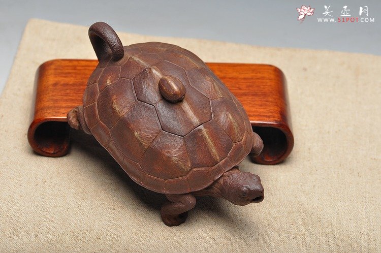 紫砂壶图片：全手工仿生雕塑 孙金立 寿龟  - 美壶网
