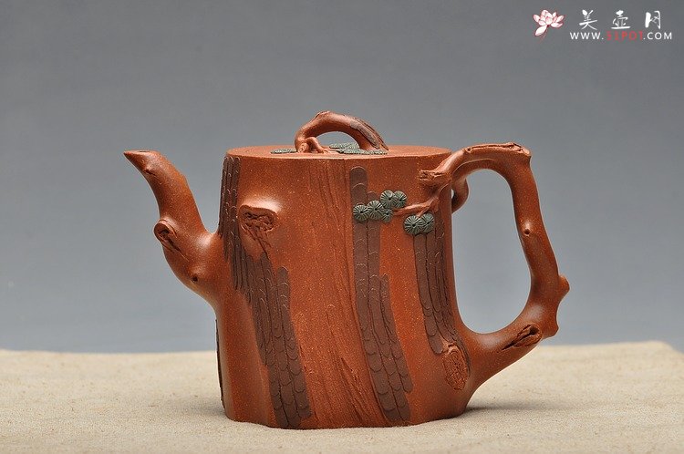 紫砂壶图片：挺拔俊秀 生机盎然 全手精品 青松套组 - 美壶网