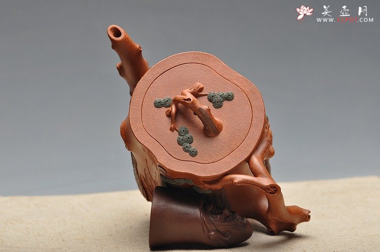 紫砂壶图片：挺拔俊秀 生机盎然 全手精品 青松套组 - 美壶网