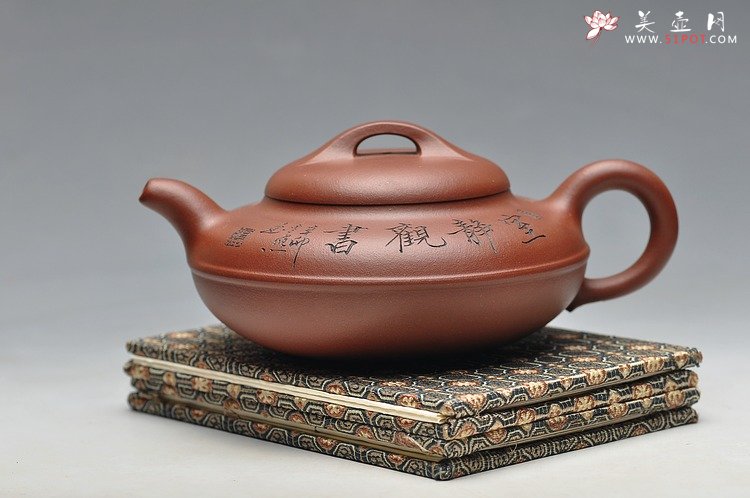 紫砂壶图片：张云熙作品 雅趣翰墨 室静观书 线圆 - 美壶网