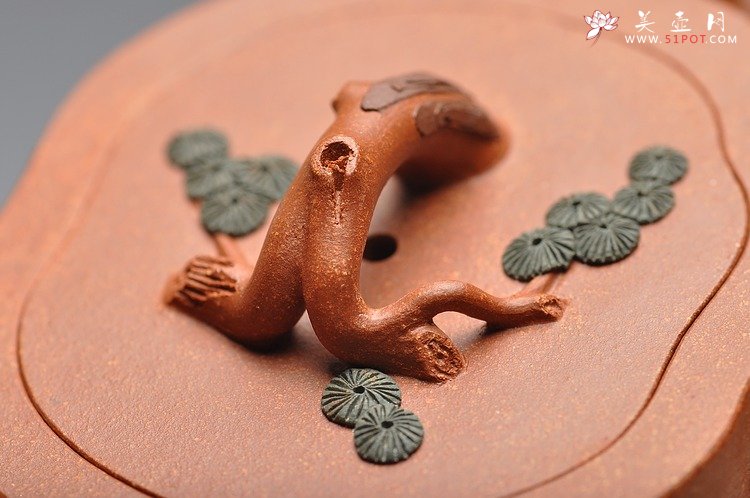 紫砂壶图片：挺拔俊秀 生机盎然 全手精品 青松套组 - 美壶网