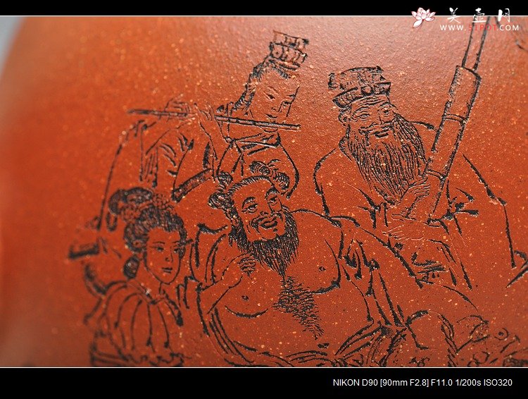 紫砂壶图片：气韵长啸  全手大神钟 逸品得趣 饮中八仙 - 美壶网