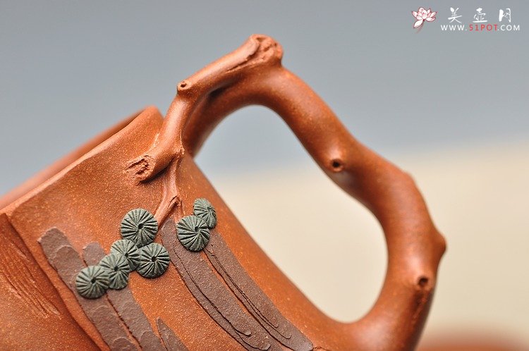 紫砂壶图片：挺拔俊秀 生机盎然 全手精品 青松套组 - 美壶网