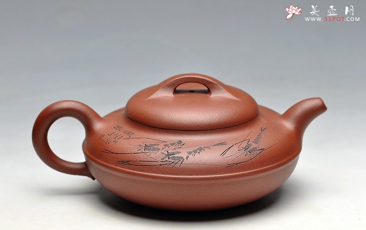 紫砂壶图片：张云熙作品 雅趣翰墨 室静观书 线圆 - 美壶网