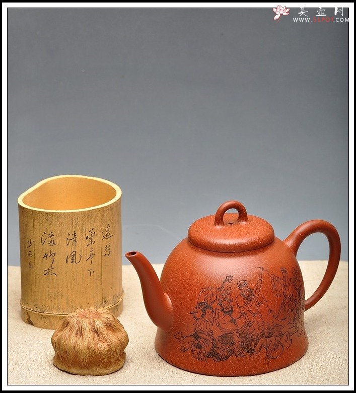 紫砂壶图片：气韵长啸  全手大神钟 逸品得趣 饮中八仙 - 美壶网