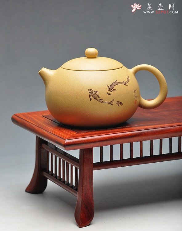 紫砂壶图片：本山绿 饱满可趣 经典西施 - 美壶网