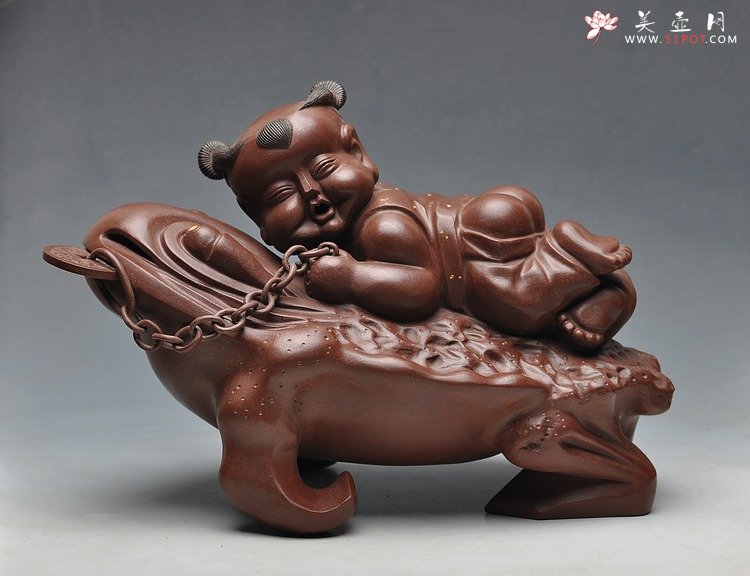 紫砂壶图片：精品重器 刘海戏金蟾 - 美壶网