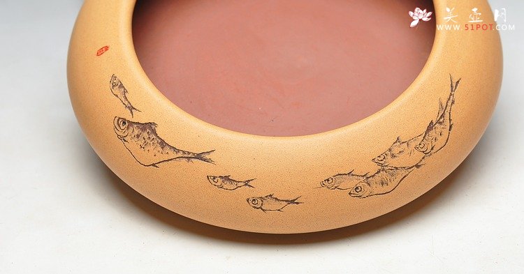 紫砂壶图片：文房雅玩 清雅老味 笔洗 - 美壶网