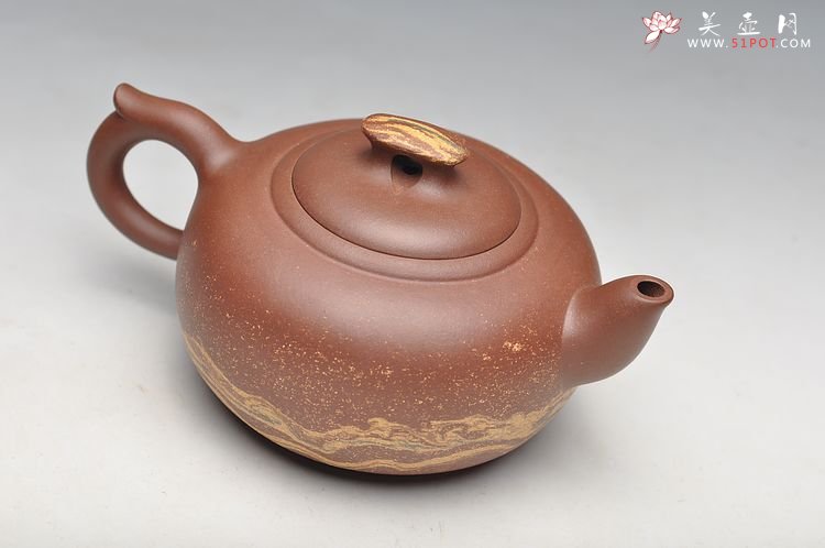 紫砂壶图片：双色通透绞泥 圆润可人 小桥流水 - 美壶网