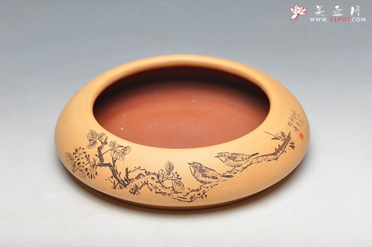 紫砂壶图片：文房雅玩 清雅老味 笔洗 - 美壶网