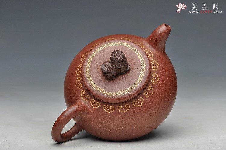 紫砂壶图片：真金装饰 自然优雅 送礼自用  如意狮韵 优质底槽青 - 美壶网