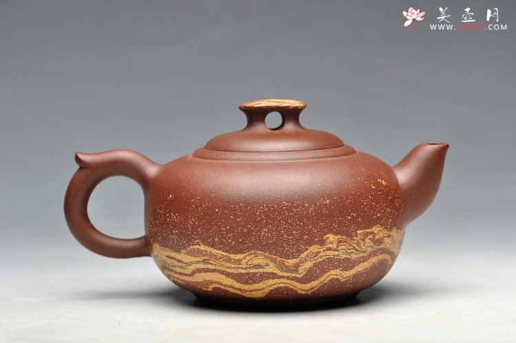 紫砂壶图片：双色通透绞泥 圆润可人 小桥流水 - 美壶网