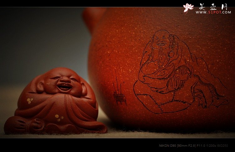 紫砂壶图片：是笑是佛 笑口米勒  宽口文旦 - 美壶网