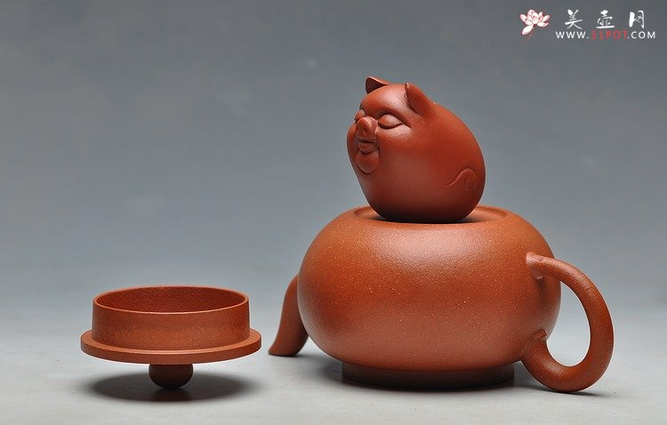 紫砂壶图片：珠圆玉润 饱满可人全手降坡之平盖莲子 - 美壶网