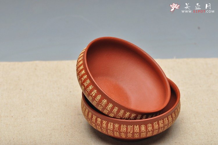 紫砂壶图片：品茗杯套组  泥绘精品 朱泥 - 美壶网