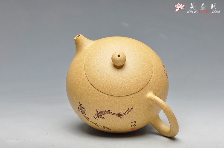 紫砂壶图片：本山绿 饱满可趣 经典西施 - 美壶网