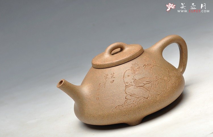 紫砂壶图片：霸气的全手子冶石瓢 - 美壶网